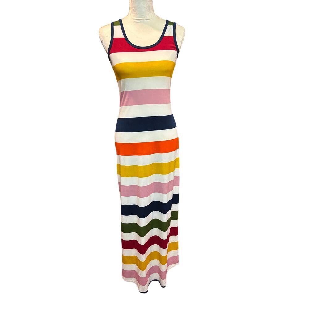 Sleeveless Multi-Color Striped Maxi Dress Size S